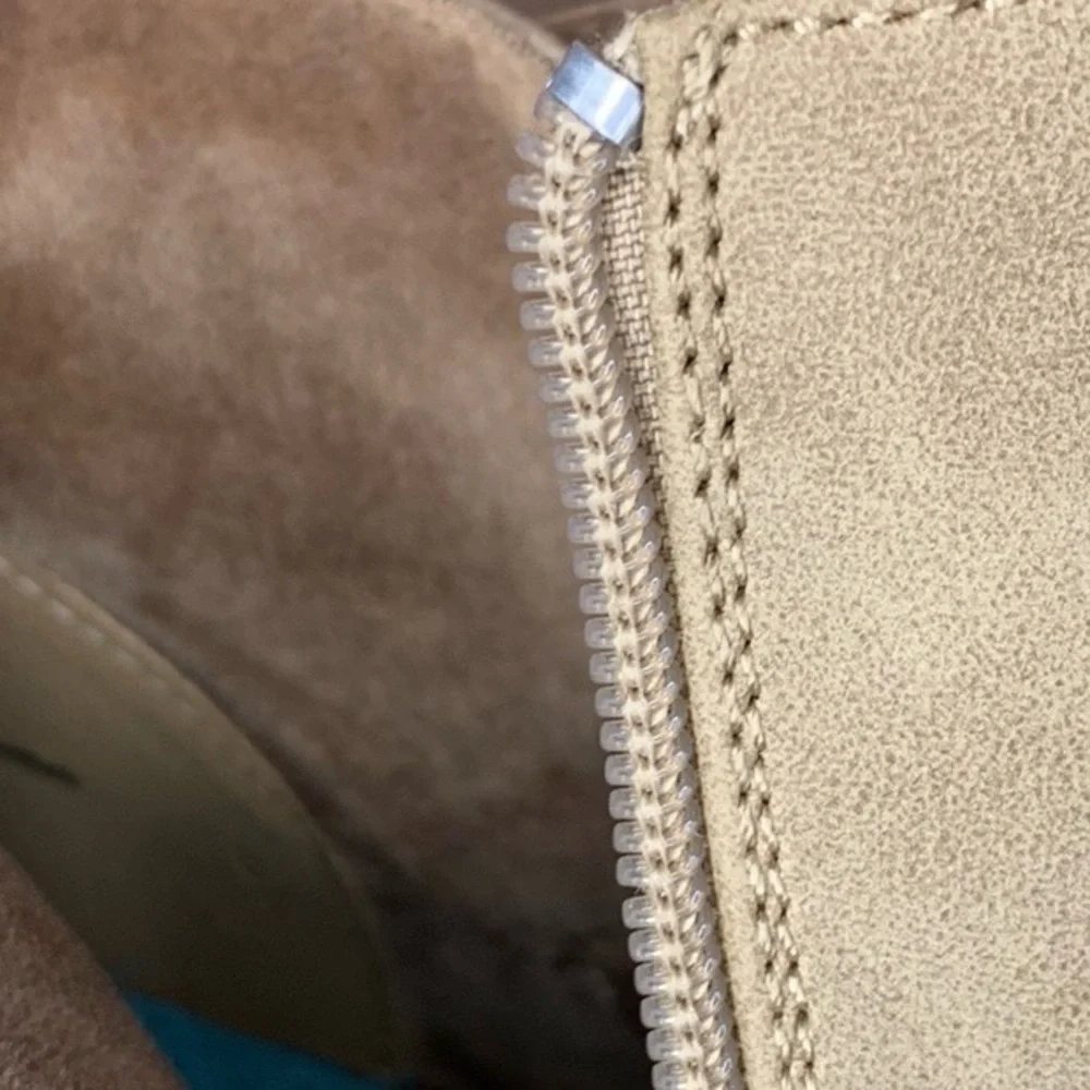 Blowfish Malibu Tan Wedge Stacked Heel Slouchy Ankle Booties